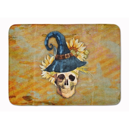 Jensendistributionservices Day of the Dead Witch Skull Machine Washable Memory Foam Mat MI2552444